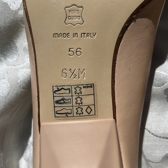 Via Spega Italian Cream Color kitten Heels with lacing Size 6.5 - Picture 11 of 14